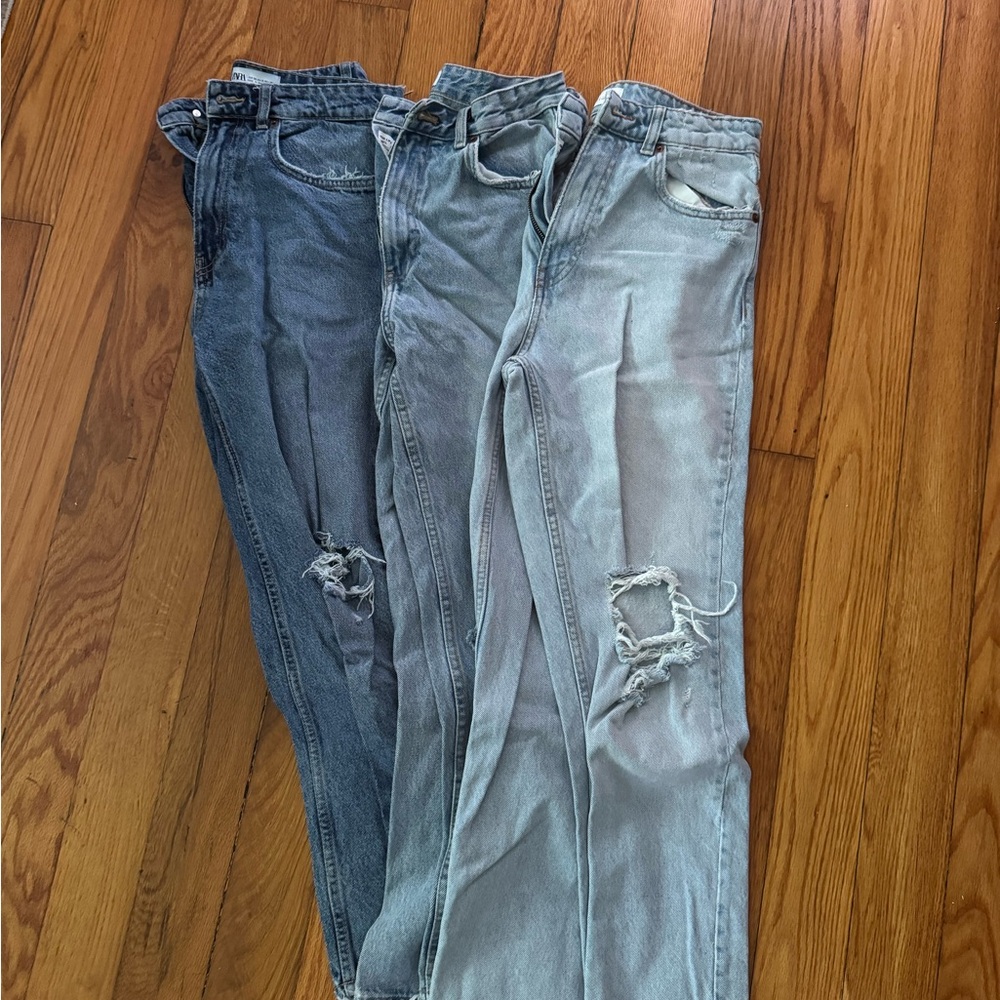 3 pairs of Zara baggy jeans